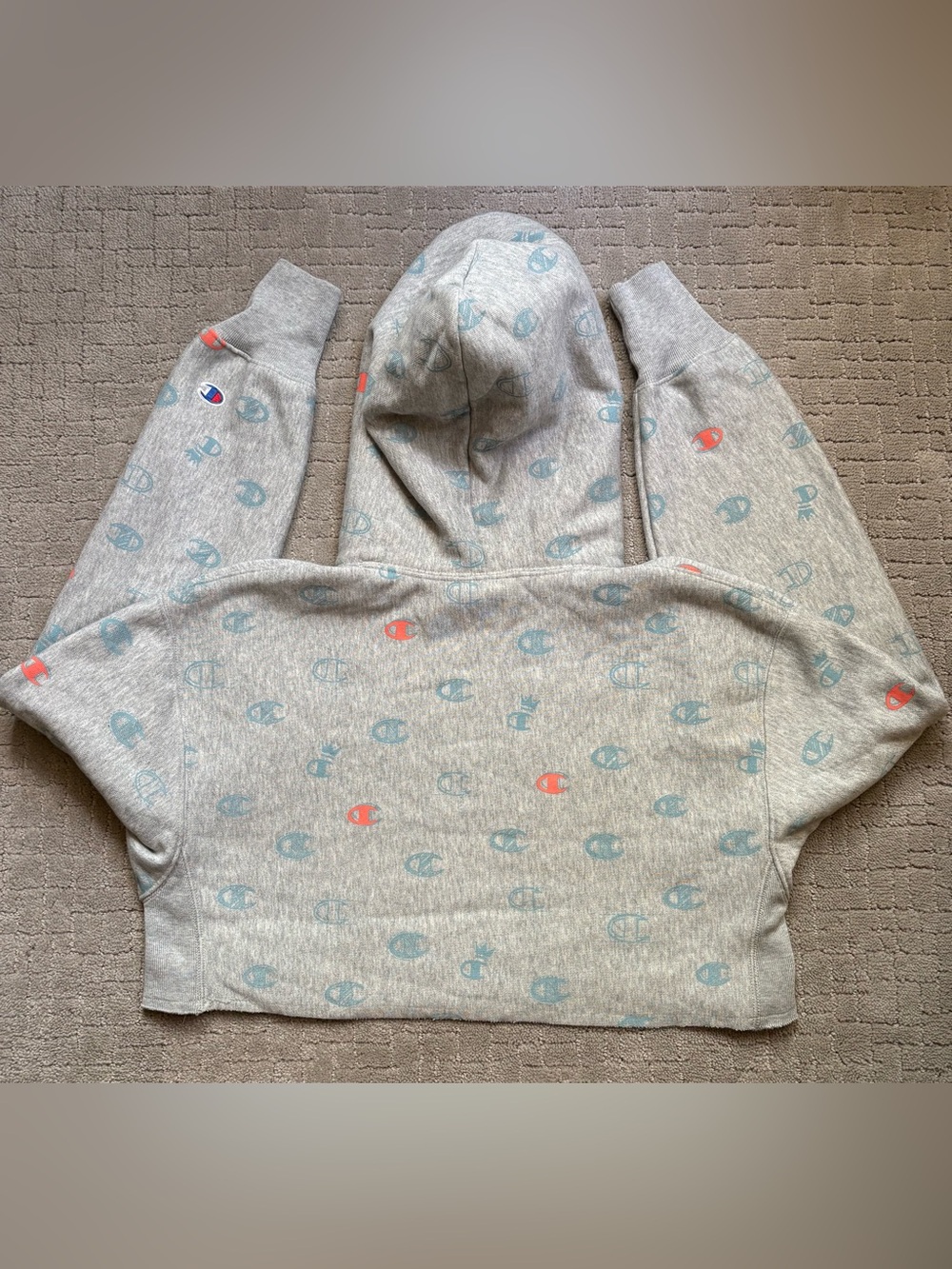 Champion Reverse Weave Cropped Heather Gray Hoodie - Picture 6 of 6
